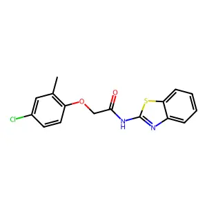 N-(1,3-benzothiazol-2-yl)-2-(4-chloro-2-methylphenoxy)acetamide structure