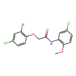 2-(2-bromo-4-chlorophenoxy)-N-(5-chloro-2-methoxyphenyl)acetamide structure