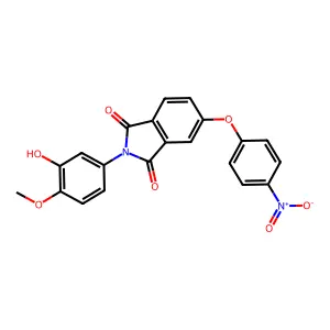 2-(3-Hydroxy-4-methoxyphenyl)-5-(4-nitrophenoxy)isoindole-1,3-dione structure