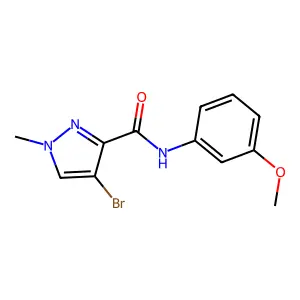 4-bromo-N-(3-methoxyphenyl)-1-methyl-1H-pyrazole-3-carboxamide structure