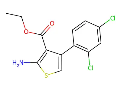 Ethyl 2-amino-4-(2,4-dichlorophenyl)thiophene-3-carboxylate structure