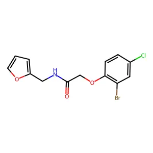 2-(2-bromo-4-chlorophenoxy)-N-(furan-2-ylmethyl)acetamide structure