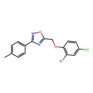 5-[(2-Bromo-4-chlorophenoxy)methyl]-3-(4-methylphenyl)-1,2,4-oxadiazole structure