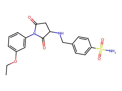 4-[[[1-(3-Ethoxyphenyl)-2,5-dioxopyrrolidin-3-yl]amino]methyl]benzenesulfonamide structure