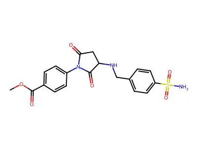 Methyl 4-(2,5-dioxo-3-((4-sulfamoylbenzyl)amino)pyrrolidin-1-yl)benzoate structure