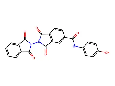 2-(1,3-dioxoisoindol-2-yl)-N-(4-hydroxyphenyl)-1,3-dioxoisoindole-5-carboxamide structure