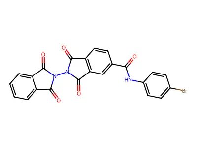 N-(4-bromophenyl)-2-(1,3-dioxoisoindol-2-yl)-1,3-dioxoisoindole-5-carboxamide structure