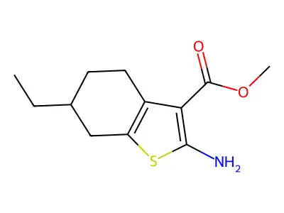 Methyl 2-amino-6-ethyl-4,5,6,7-tetrahydro-1-benzothiophene-3-carboxylate structure