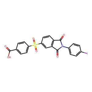 4-[2-(4-iodophenyl)-1,3-dioxo-isoindol-5-yl]sulfonylbenzoic Acid structure