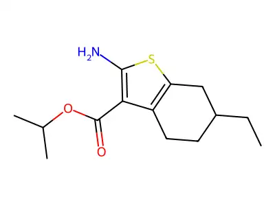 Isopropyl 2-amino-6-ethyl-4,5,6,7-tetrahydro-1-benzothiophene-3-carboxylate structure