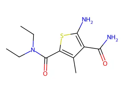 5-amino-N~2~,N~2~-diethyl-3-methyl-2,4-thiophenedicarboxamide structure