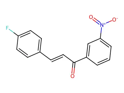 (E)-3-(4-fluorophenyl)-1-(3-nitrophenyl)prop-2-en-1-one structure