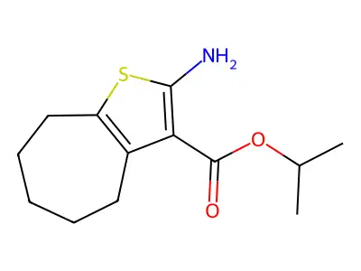 isopropyl 2-amino-5,6,7,8-tetrahydro-4H-cyclohepta[b]thiophene-3-carboxylate structure