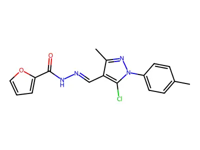 2-Furancarboxylic acid, 2-[[5-chloro-3-methyl-1-(4-methylphenyl)-1H-pyrazol-4-yl]methylene]hydrazide structure
