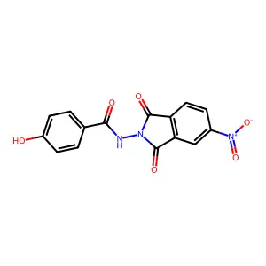 4-hydroxy-N-(5-nitro-1,3-dioxoisoindol-2-yl)benzamide structure