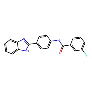 N-[4-(1H-benzimidazol-2-yl)phenyl]-3-fluorobenzamide structure