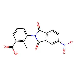 2-methyl-3-(5-nitro-1,3-dioxo-1,3-dihydro-2H-isoindol-2-yl)benzoic acid structure