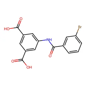 5-{[(3-Bromophenyl)carbonyl]amino}benzene-1,3-dicarboxylic acid structure