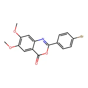 2-(4-bromophenyl)-6,7-dimethoxy-4H-3,1-benzoxazin-4-one structure