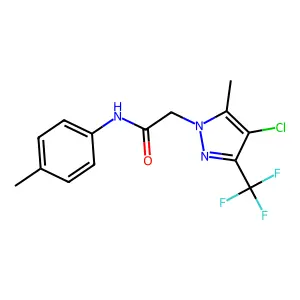 2-[4-chloro-5-methyl-3-(trifluoromethyl)-1H-pyrazol-1-yl]-N-(4-methylphenyl)acetamide structure