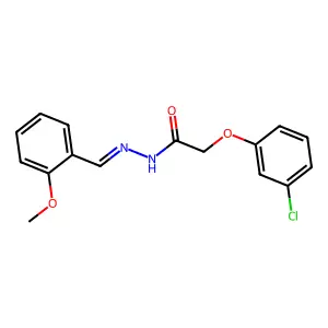 2-(3-Chlorophenoxy)acetic acid 2-[(2-methoxyphenyl)methylene]hydrazide structure