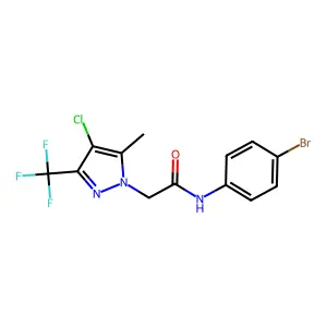 N-(4-bromophenyl)-2-[4-chloro-5-methyl-3-(trifluoromethyl)-1H-pyrazol-1-yl]acetamide structure