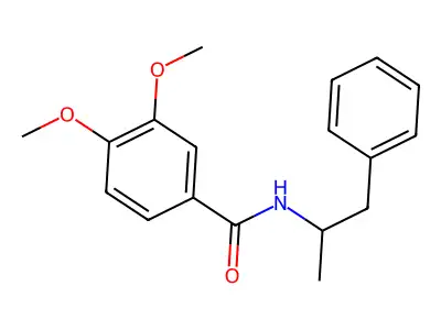 3,4-二甲氧基-N-(1-苯基丙-2-基)苯甲酰胺 structure