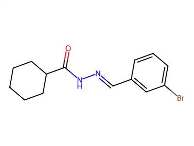 N-[(3-bromophenyl)methylideneamino]cyclohexanecarboxamide structure