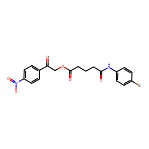 2-(4-nitrophenyl)-2-oxoethyl 4-[N-(4-bromophenyl)carbamoyl]butanoate structure