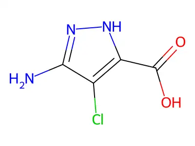 3-amino-4-chloro-1H-pyrazole-5-carboxylic acid structure