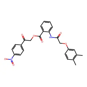 2-(4-Nitrophenyl)-2-oxoethyl 2-[[2-(3,4-dimethylphenoxy)acetyl]amino]benzoate structure