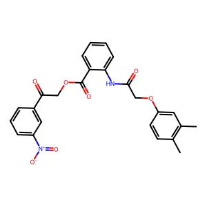 2-(3-Nitrophenyl)-2-oxoethyl 2-{[(3,4-dimethylphenoxy)acetyl]amino}benzoate structure
