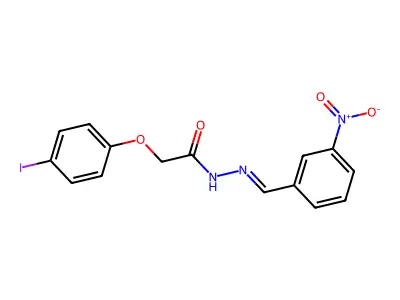 2-(4-iodophenoxy)-N-[(E)-(3-nitrophenyl)methylideneamino]acetamide structure
