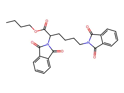butyl 2,6-bis(1,3-dioxo-1,3-dihydro-2H-isoindol-2-yl)hexanoate structure
