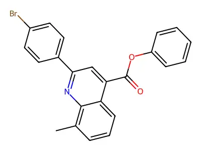 Phenyl 2-(4-bromophenyl)-8-methyl-4-quinolinecarboxylate structure
