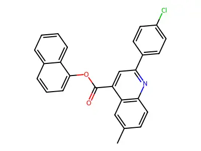 1-Naphthyl 2-(4-chlorophenyl)-6-methyl-4-quinolinecarboxylate structure