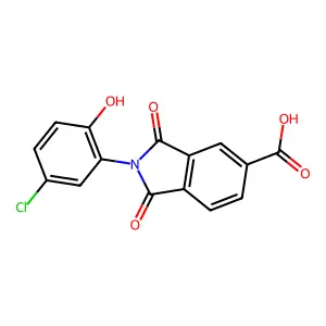 2-(5-chloro-2-hydroxyphenyl)-1,3-dioxo-2,3-dihydro-1H-isoindole-5-carboxylic acid structure
