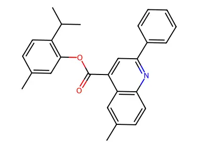 2-Isopropyl-5-methylphenyl 6-methyl-2-phenyl-4-quinolinecarboxylate structure
