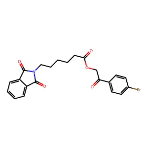 2-(4-bromophenyl)-2-oxoethyl 6-(1,3-dioxo-1,3-dihydro-2H-isoindol-2-yl)hexanoate structure
