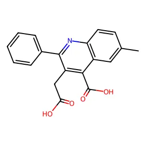 3-(Carboxymethyl)-6-methyl-2-phenylquinoline-4-carboxylic acid structure