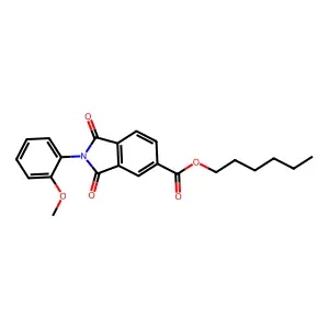 Hexyl 2-(2-methoxyphenyl)-1,3-dioxoisoindoline-5-carboxylate structure