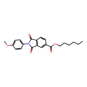Hexyl 2-(4-methoxyphenyl)-1,3-dioxoisoindoline-5-carboxylate structure