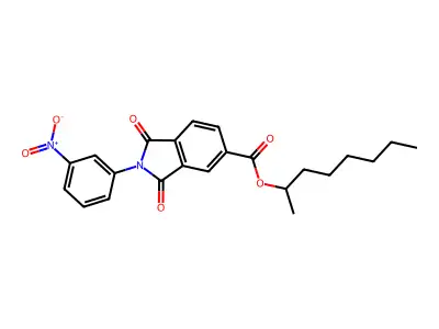 1-Methylheptyl 2-{3-nitrophenyl}-1,3-dioxoisoindoline-5-carboxylate structure