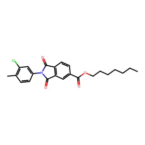 Heptyl 2-(3-chloro-4-methylphenyl)-1,3-dioxoisoindoline-5-carboxylate structure