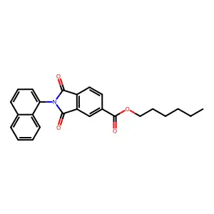 Hexyl 2-(1-naphthyl)-1,3-dioxoisoindoline-5-carboxylate structure