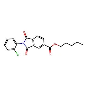 pentyl 2-(2-chlorophenyl)-1,3-dioxo-2,3-dihydro-1H-isoindole-5-carboxylate structure