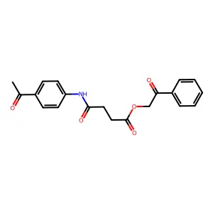 2-oxo-2-phenylethyl 3-[N-(4-acetylphenyl)carbamoyl]propanoate structure
