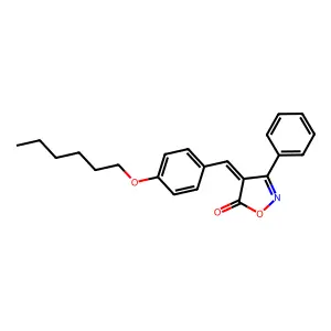 (4E)-4-[(4-hexoxyphenyl)methylidene]-3-phenyl-1,2-oxazol-5-one structure
