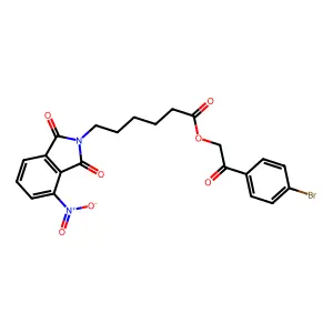 2-(4-bromophenyl)-2-oxoethyl 6-{4-nitro-1,3-dioxo-1,3-dihydro-2H-isoindol-2-yl}hexanoate structure