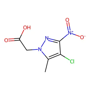 (4-Chloro-5-methyl-3-nitro-1H-pyrazol-1-yl)acetic acid structure